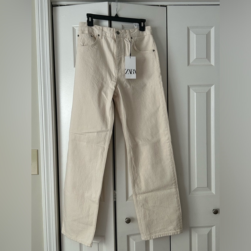 NWT ZARA The Boy Boy Fit in Ecru - Size 40/ US 8